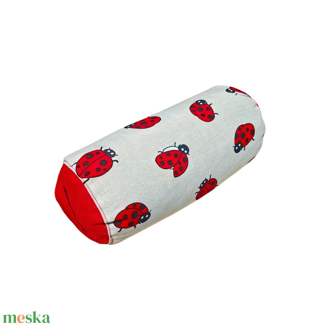 Henger párna tönköly pelyvával töltve, 14X30cm, Katicás - játék & sport - sport és kikapcsolódás - jóga, pilates, torna - jógapárna - Meska.hu