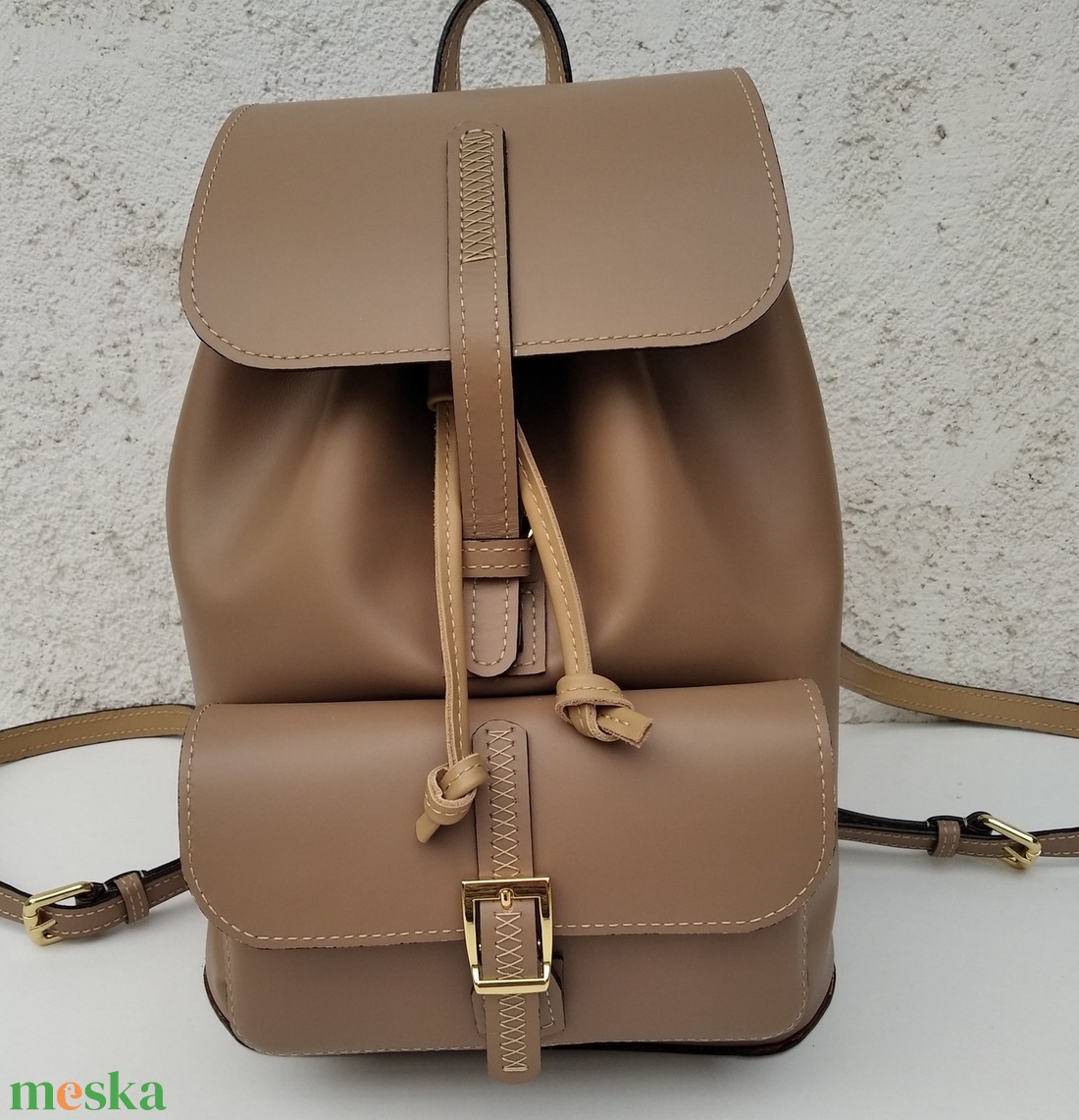 Blanka marhabőr  háti táska - táska & tok - hátizsák - hátizsák - Meska.hu