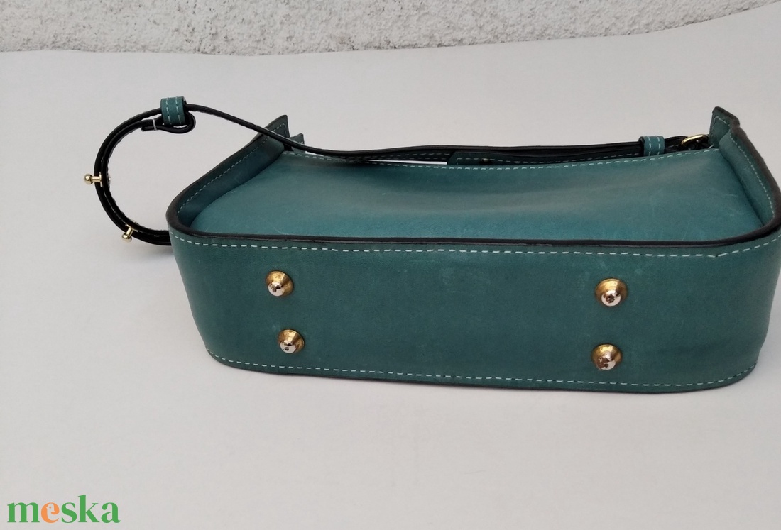 Petra türkíz zöld bagett bag - táska & tok - kézitáska & válltáska - alkalmi táska - Meska.hu