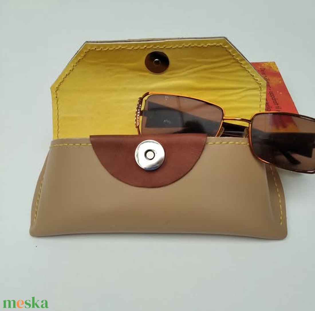 bőr szemüvegtartó tok - táska & tok - pénztárca & más tok - szemüvegtok - Meska.hu