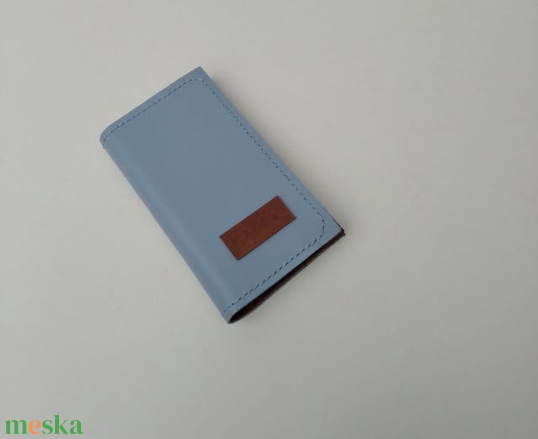 Bianka égkék marhabőr pénztárca - táska & tok - pénztárca & más tok - aprópénztartó - Meska.hu