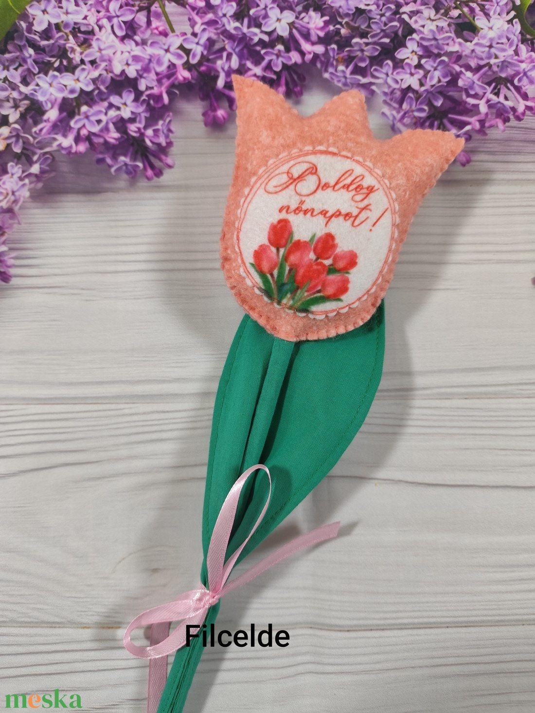 Nőnapi filc tulipán - otthon & életmód - virágdekoráció - virágok - szálas virág - Meska.hu