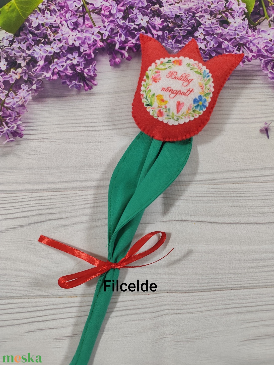Nőnapi filc tulipán - otthon & életmód - virágdekoráció - virágok - szálas virág - Meska.hu