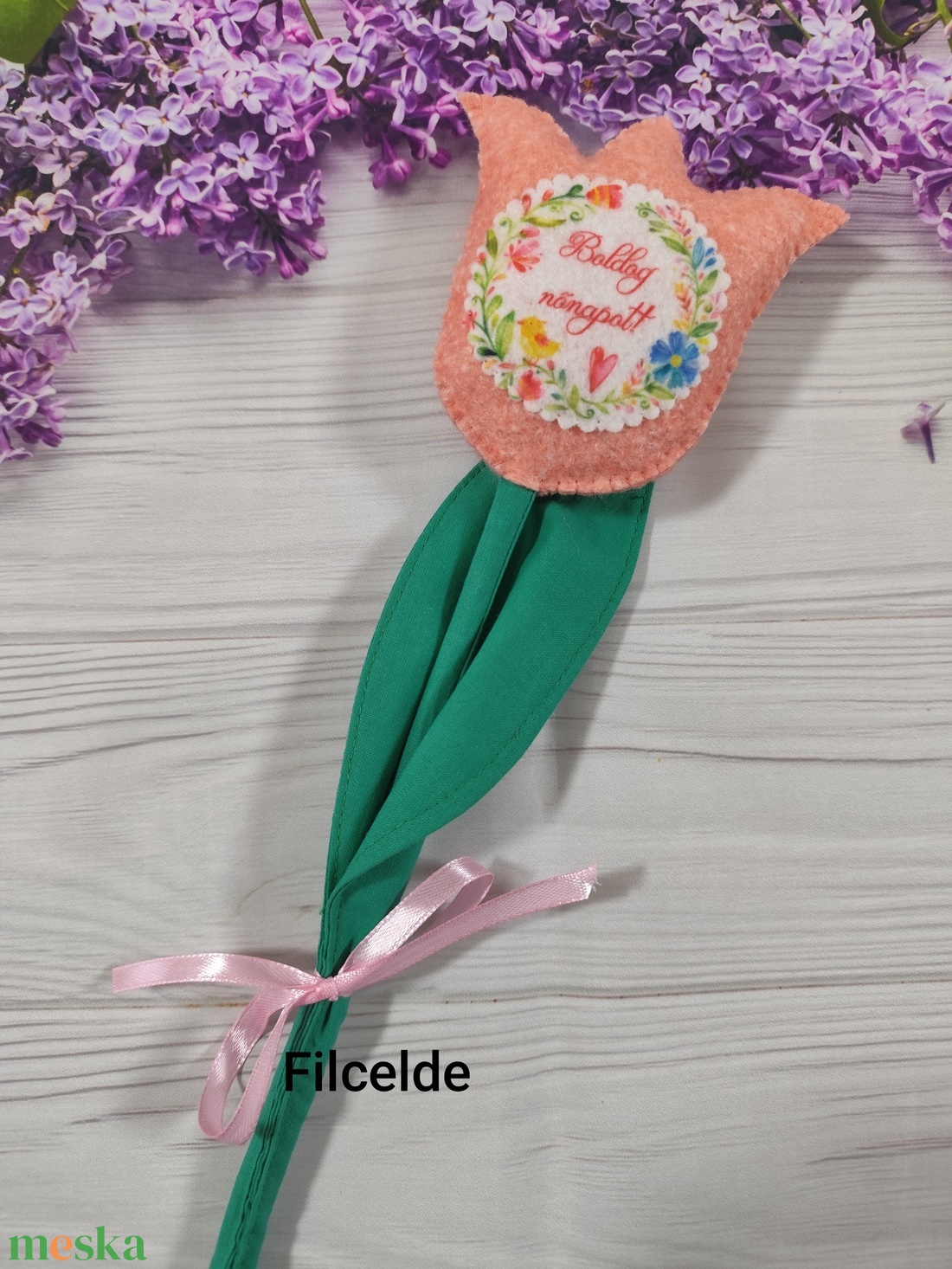 Nőnapi filc tulipán - otthon & életmód - virágdekoráció - virágok - szálas virág - Meska.hu