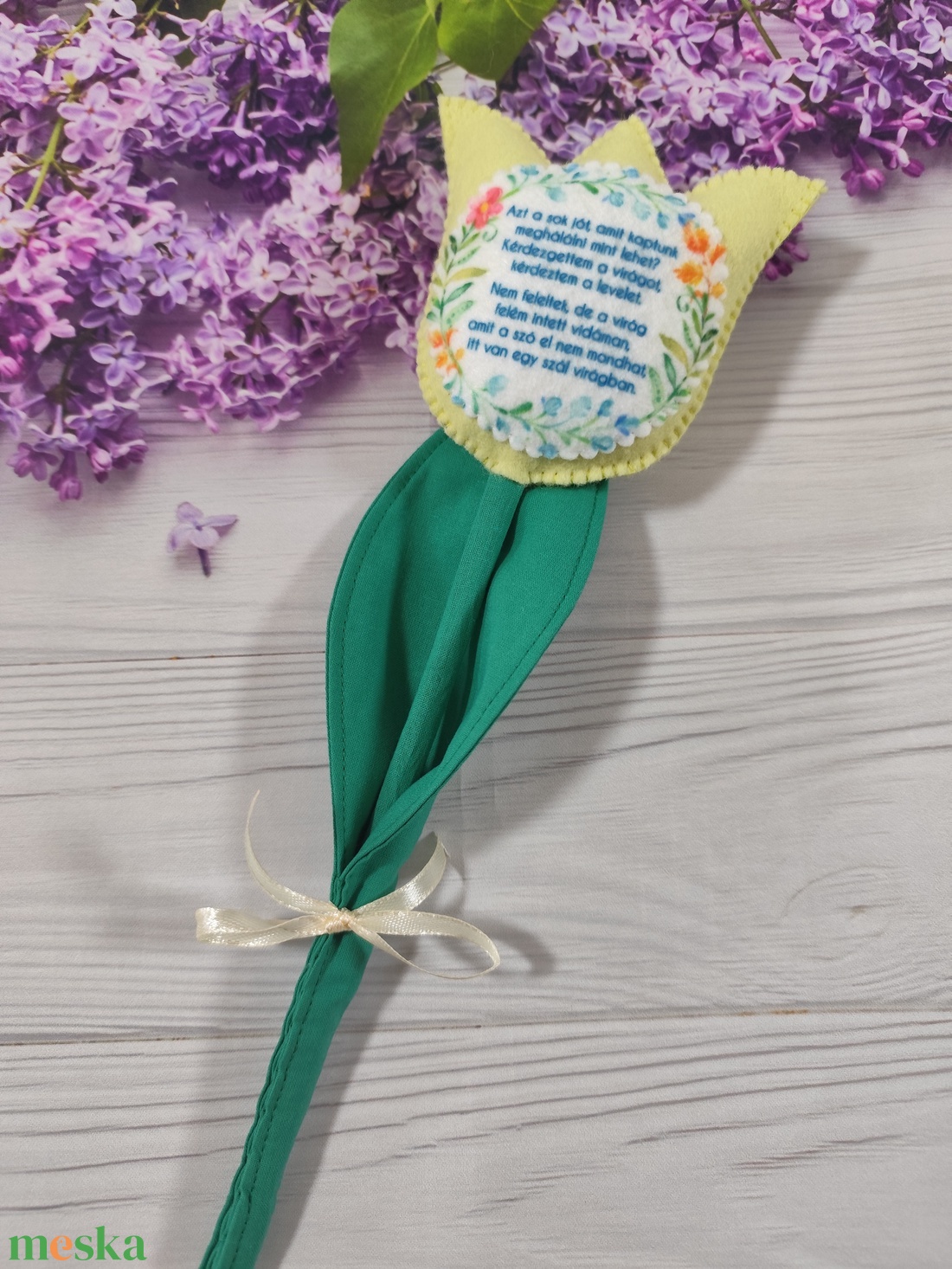 Filc tulipán - idézettel - otthon & életmód - dekoráció - asztal és polc dekoráció - asztaldísz - Meska.hu Filc tulipán - idézettel - otthon & életmód - dekoráció - asztal és polc dekoráció - asztaldísz - Meska.hu
