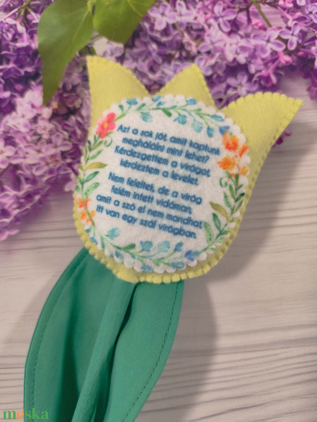 Filc tulipán - idézettel - otthon & életmód - dekoráció - asztal és polc dekoráció - asztaldísz - Meska.hu Filc tulipán - idézettel - otthon & életmód - dekoráció - asztal és polc dekoráció - asztaldísz - Meska.hu