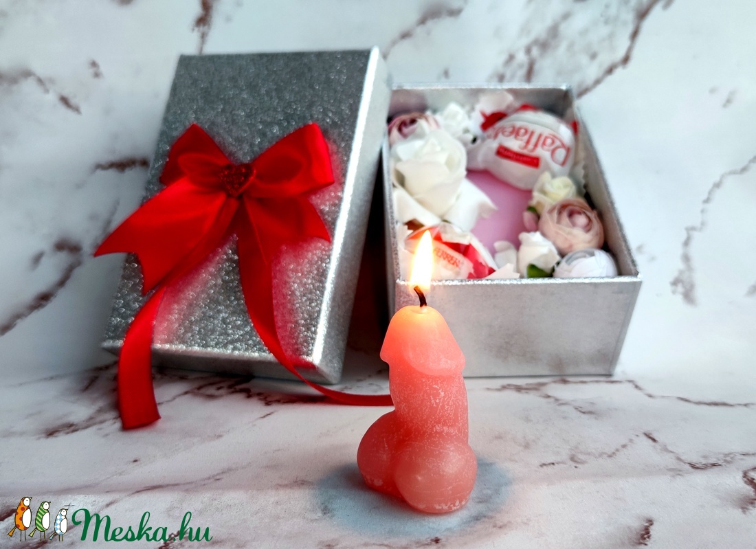 Valentin napi ajándék csomag díszdobozban - otthon & életmód - gyertya, illat, aroma - gyertya - Meska.hu