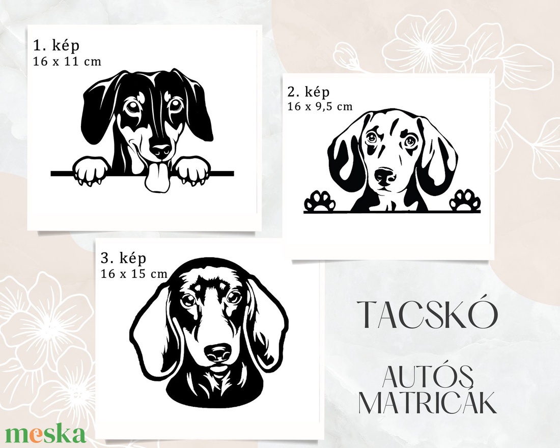 Tacskós autós matricák 1-3 - otthon & életmód - autó - autós matrica - Meska.hu