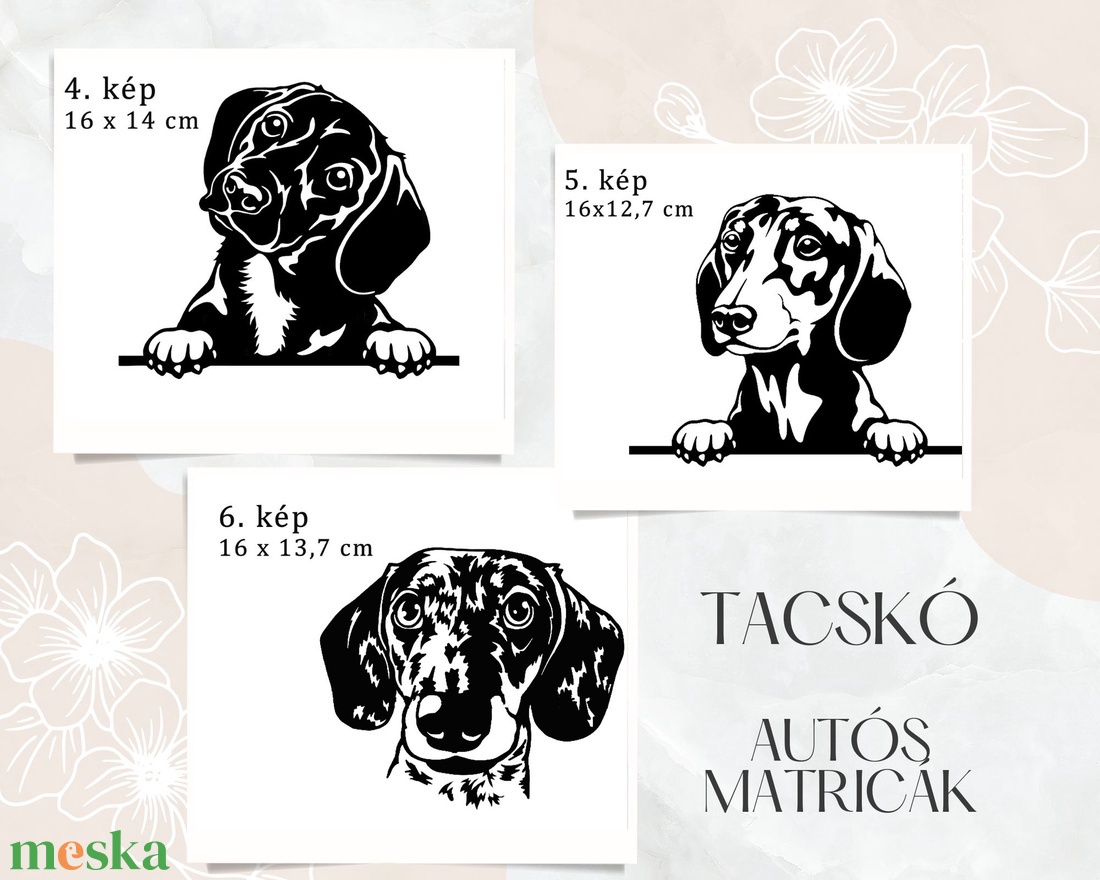 Tacskós autós matricák 4-6 - otthon & életmód - autó - autós matrica - Meska.hu