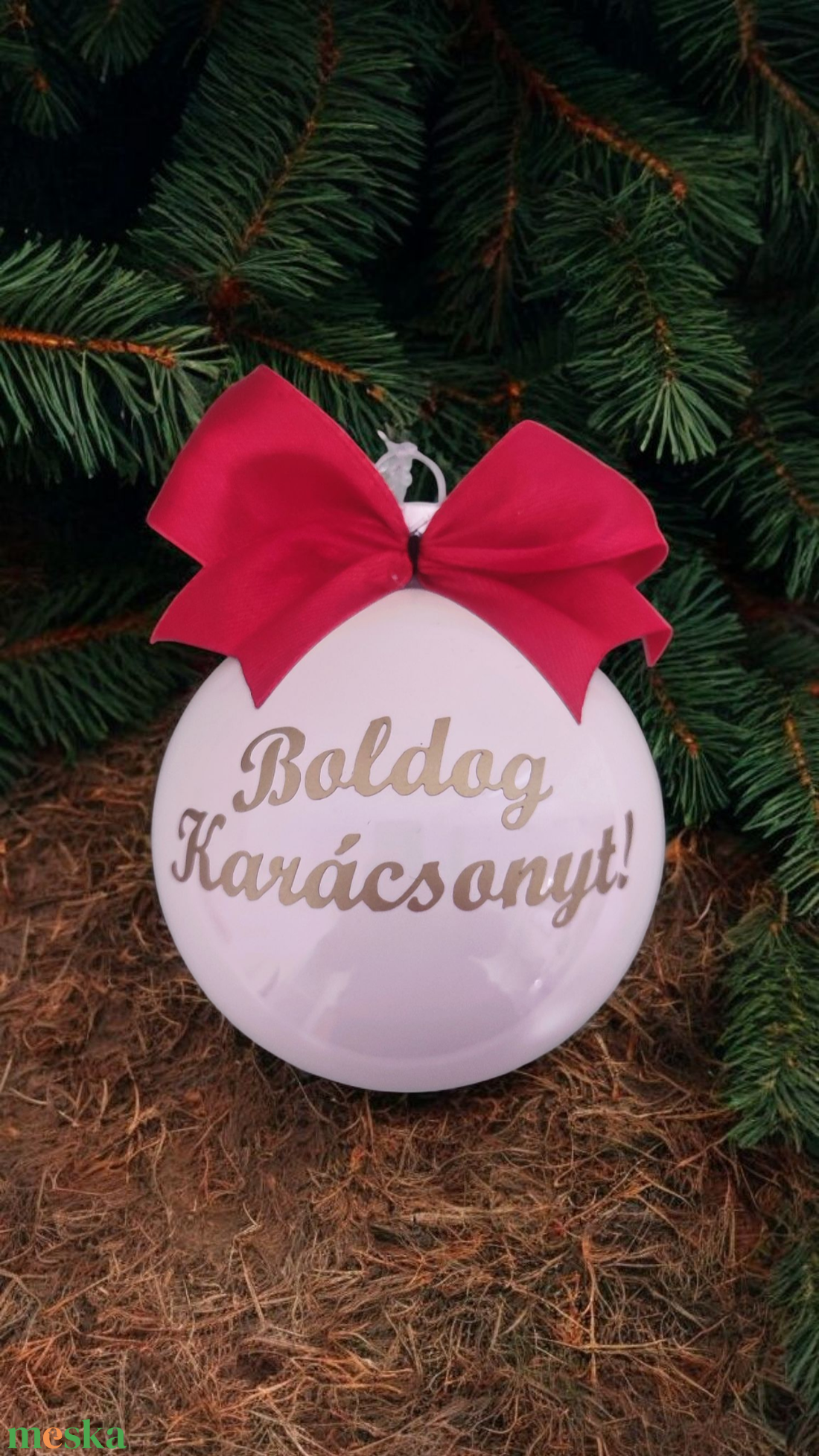 Karácsonyi gömb fenyődísz  - karácsony - karácsonyi lakásdekoráció - karácsonyfadíszek - Meska.hu