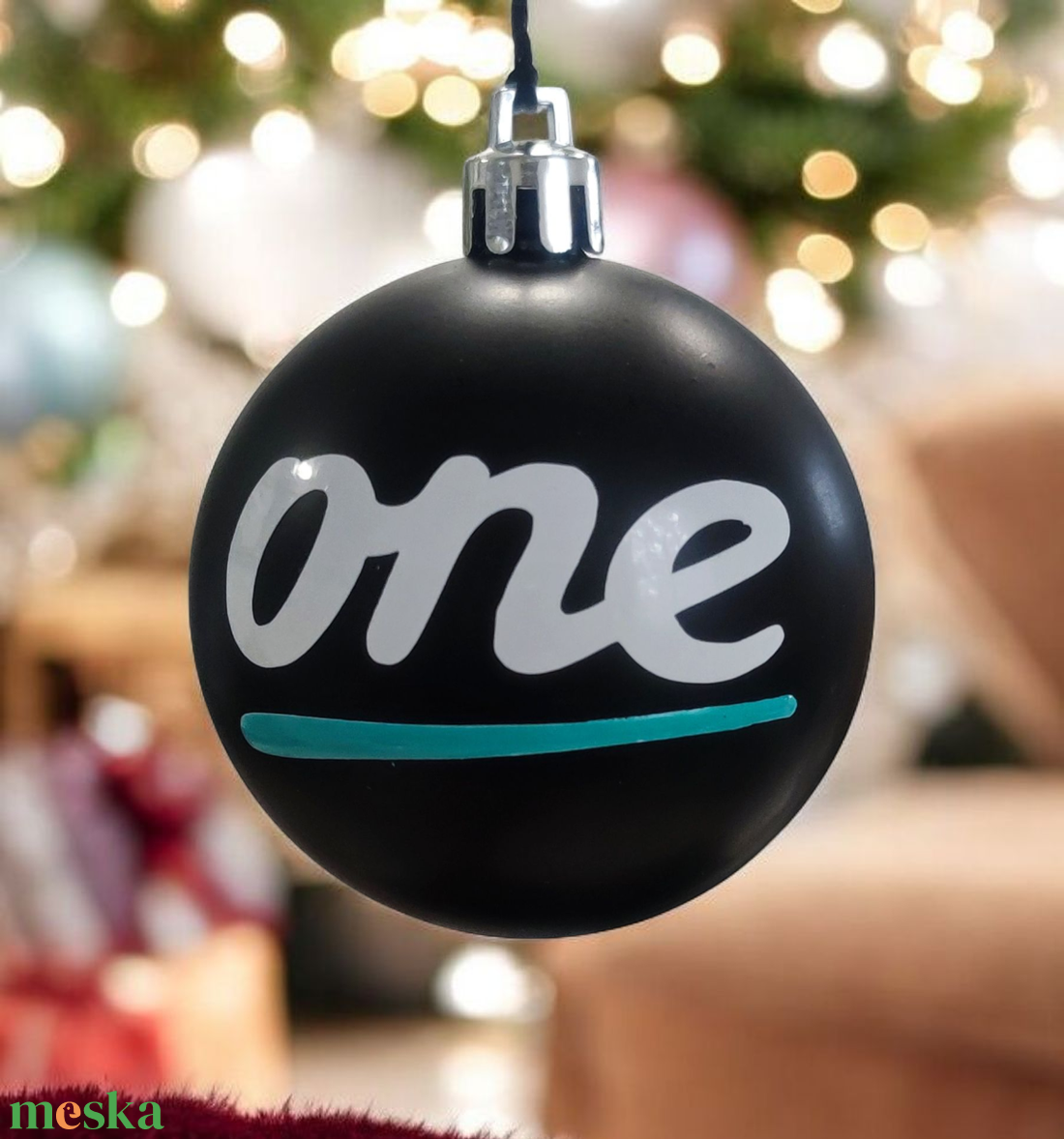 Karácsonyi gömb fenyődísz (One) - karácsony - karácsonyi lakásdekoráció - karácsonyfadíszek - Meska.hu