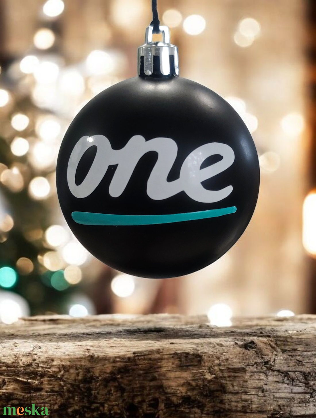 Karácsonyi gömb fenyődísz (One) - karácsony - karácsonyi lakásdekoráció - karácsonyfadíszek - Meska.hu