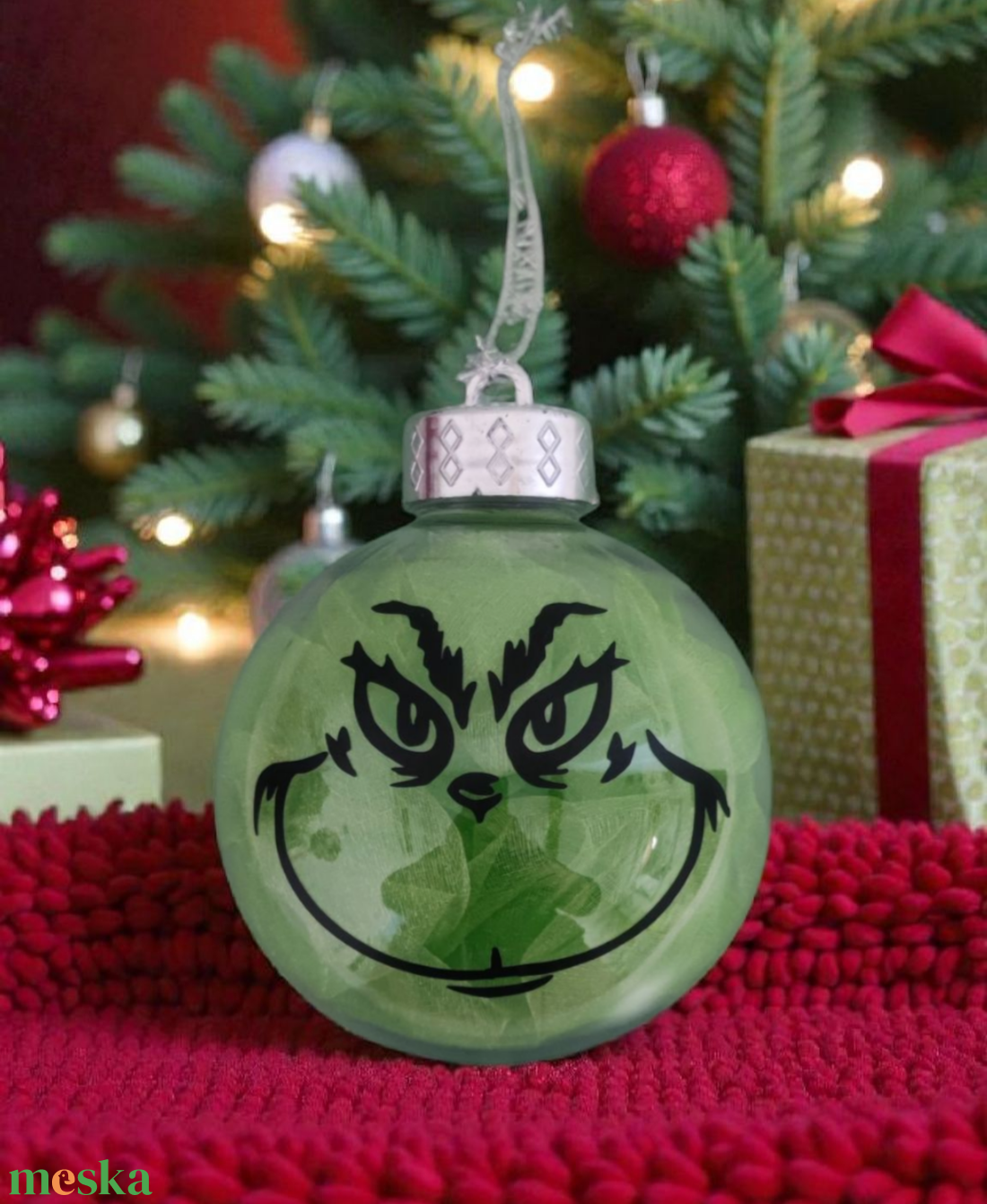 Grinch gömb - karácsony - karácsonyi lakásdekoráció - karácsonyfadíszek - Meska.hu