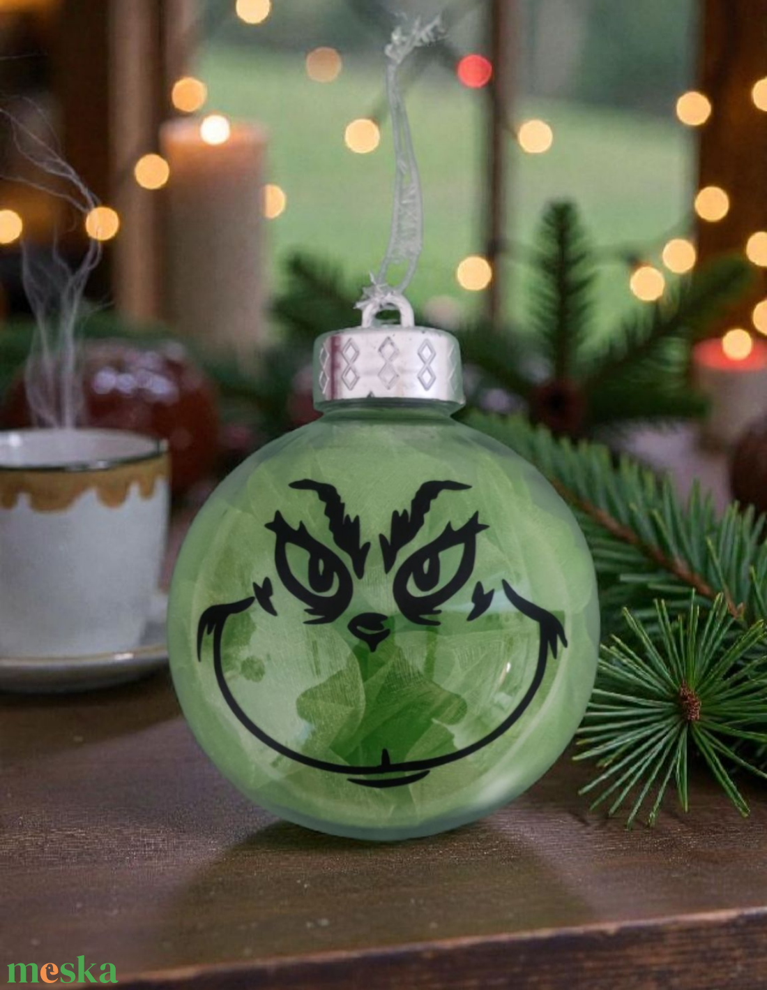 Grinch gömb - karácsony - karácsonyi lakásdekoráció - karácsonyfadíszek - Meska.hu