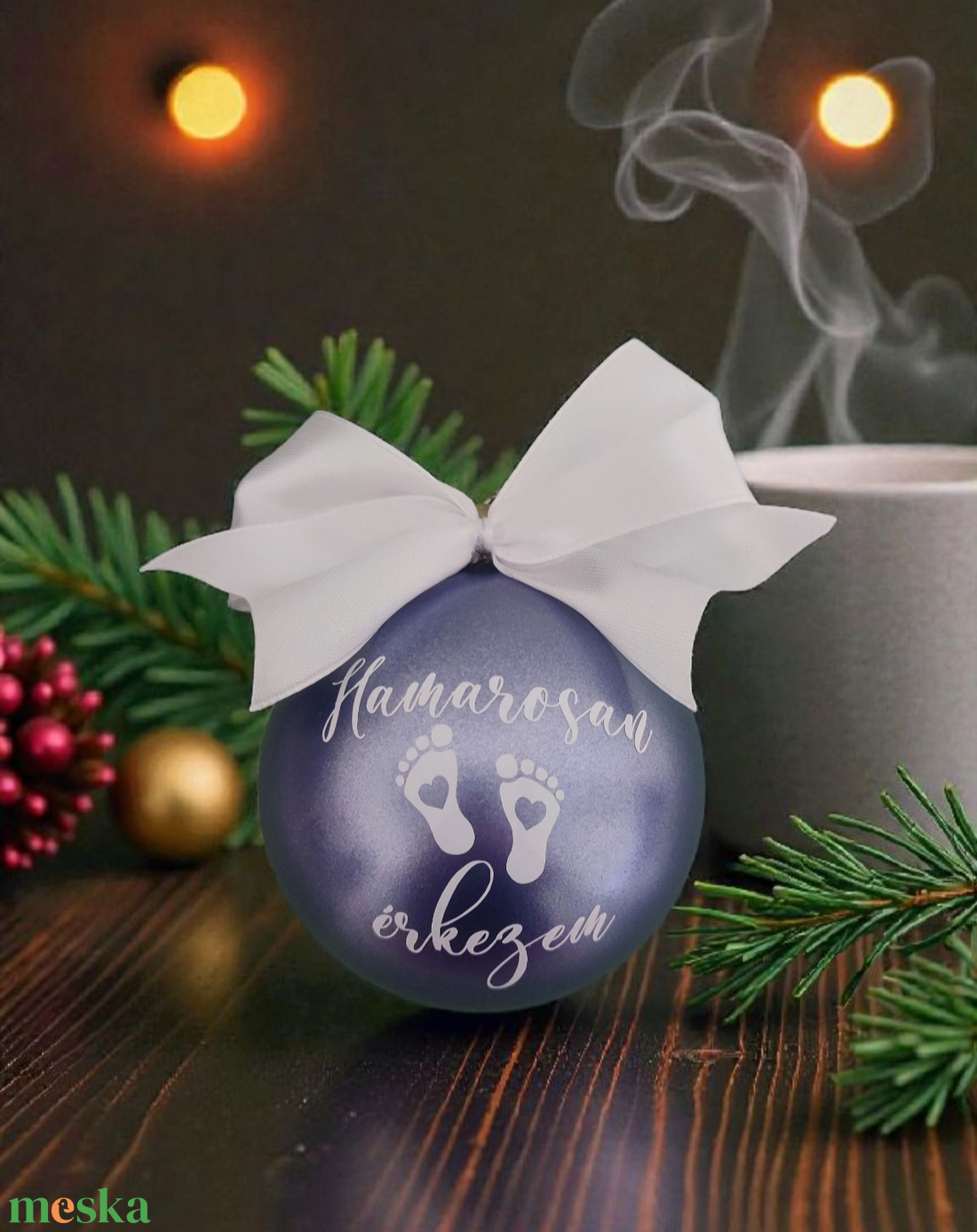 Babaváró karácsonyi gömb (fiús) - karácsony - karácsonyi lakásdekoráció - karácsonyfadíszek - Meska.hu