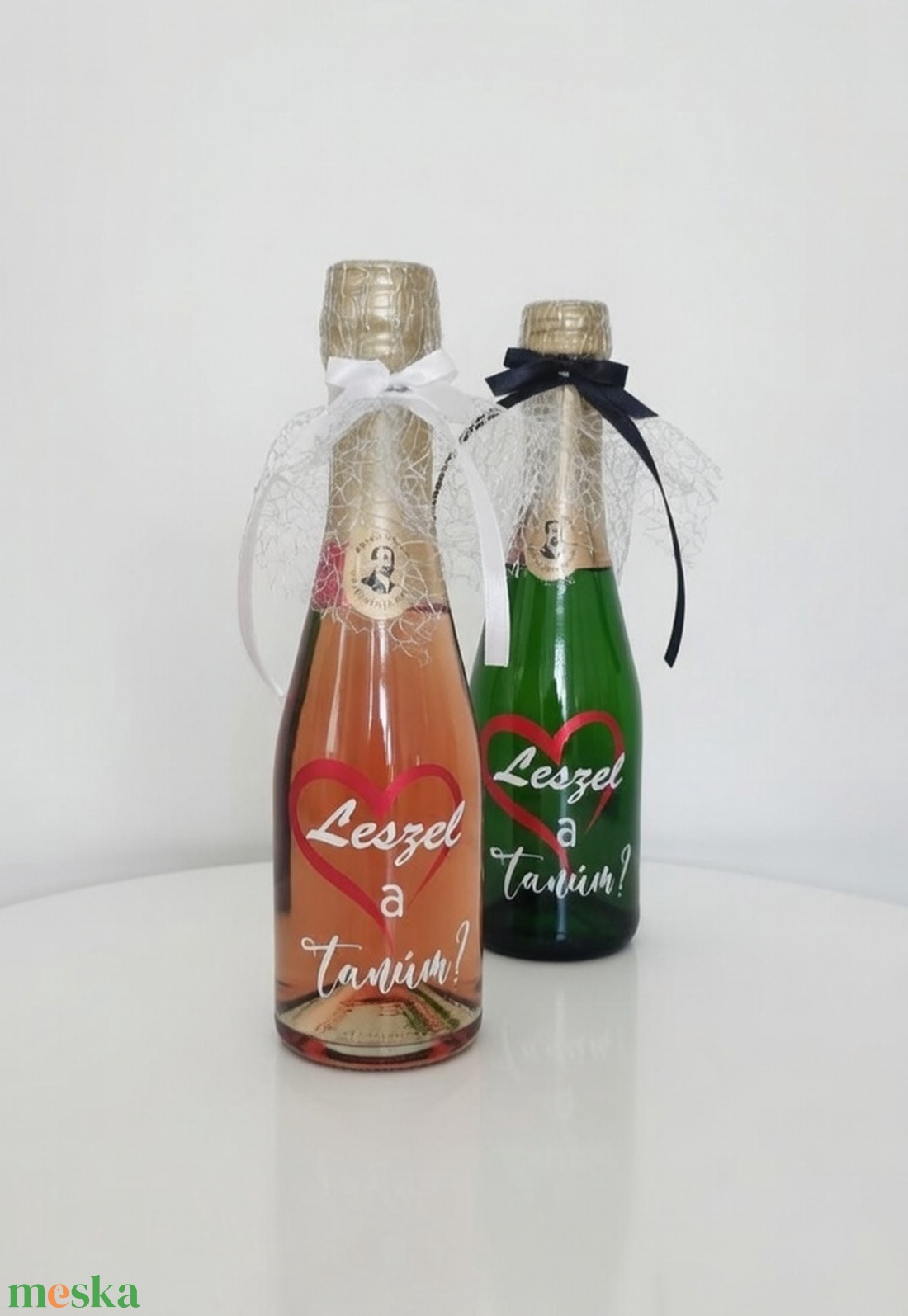 Tanú felkérő mini pezsgők - esküvő - meghívó & kártya - tanú felkérő - Meska.hu