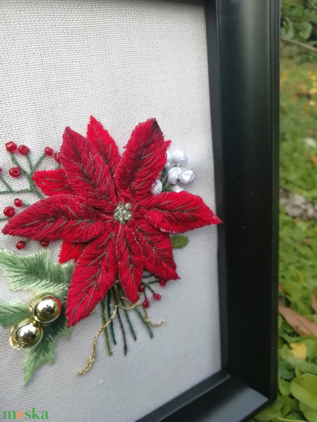 Különleges hímzett kép - karácsony - karácsonyi lakásdekoráció - karácsonyi lakásdíszek - Meska.hu