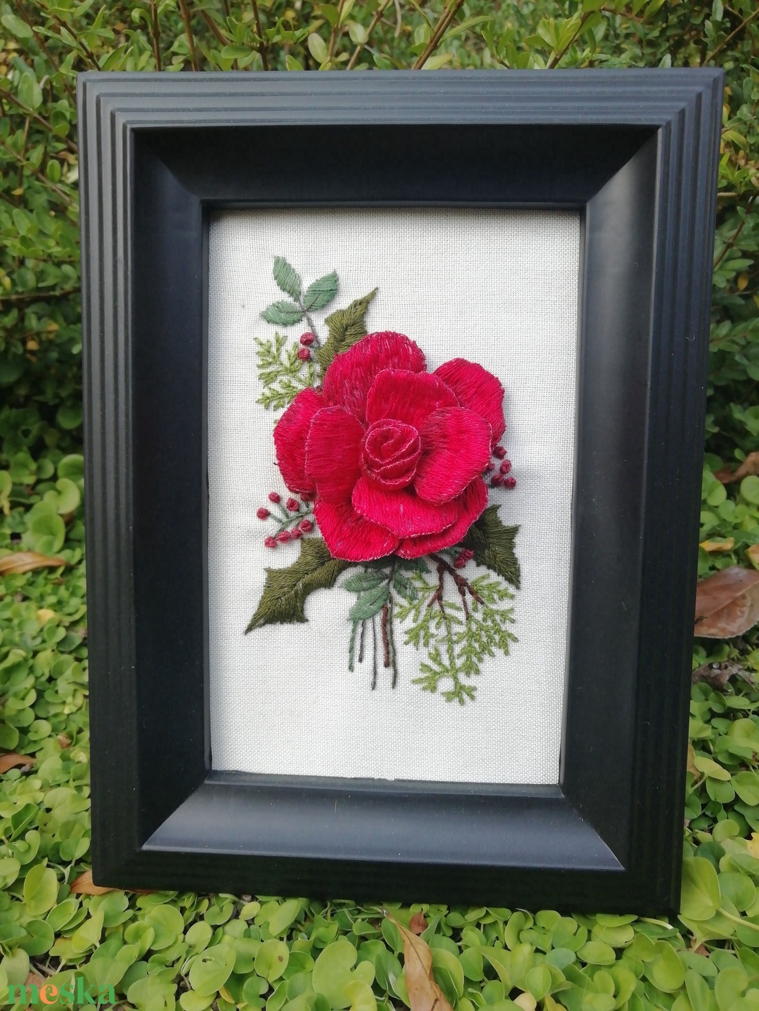 Különleges hímzett kép - karácsony - karácsonyi lakásdekoráció - karácsonyi lakásdíszek - Meska.hu