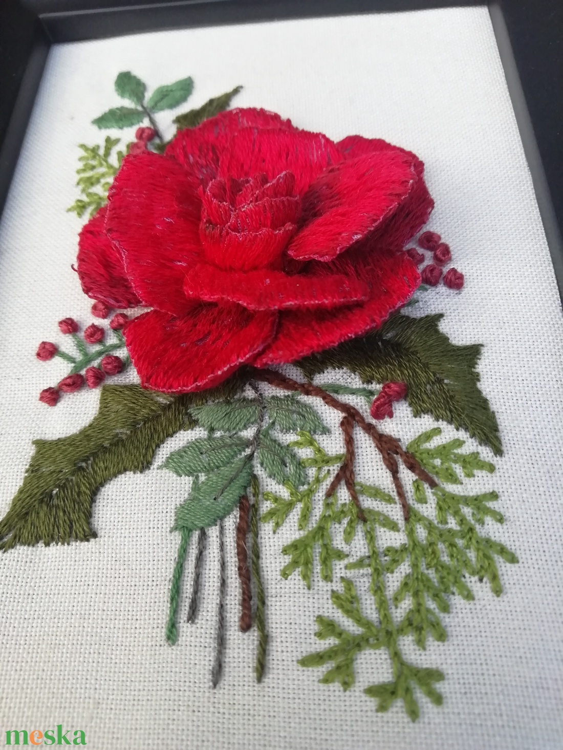 Különleges hímzett kép - karácsony - karácsonyi lakásdekoráció - karácsonyi lakásdíszek - Meska.hu