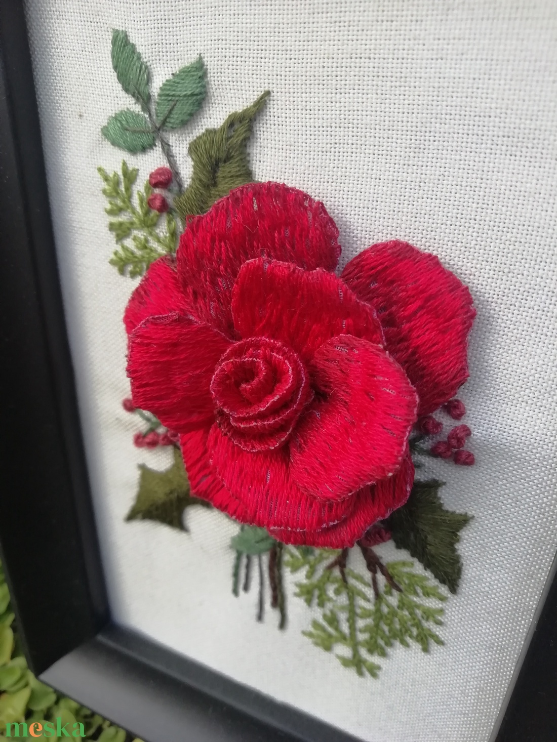 Különleges hímzett kép - karácsony - karácsonyi lakásdekoráció - karácsonyi lakásdíszek - Meska.hu