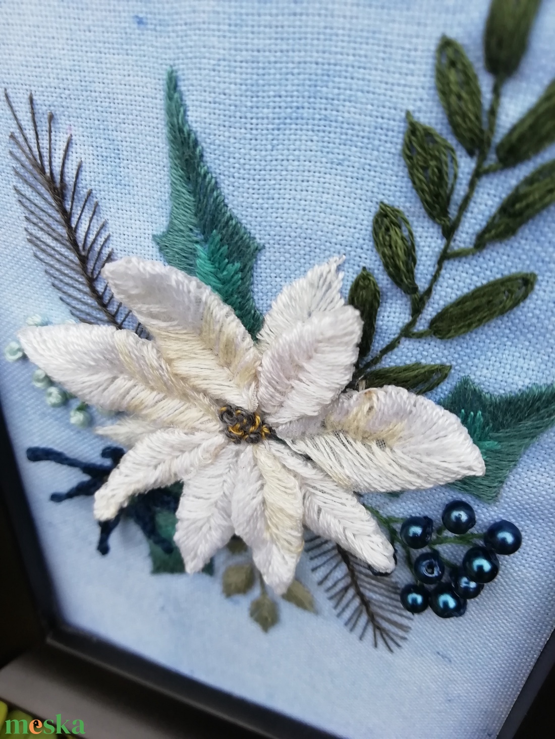 Különleges hímzett kép - karácsony - karácsonyi lakásdekoráció - karácsonyi lakásdíszek - Meska.hu