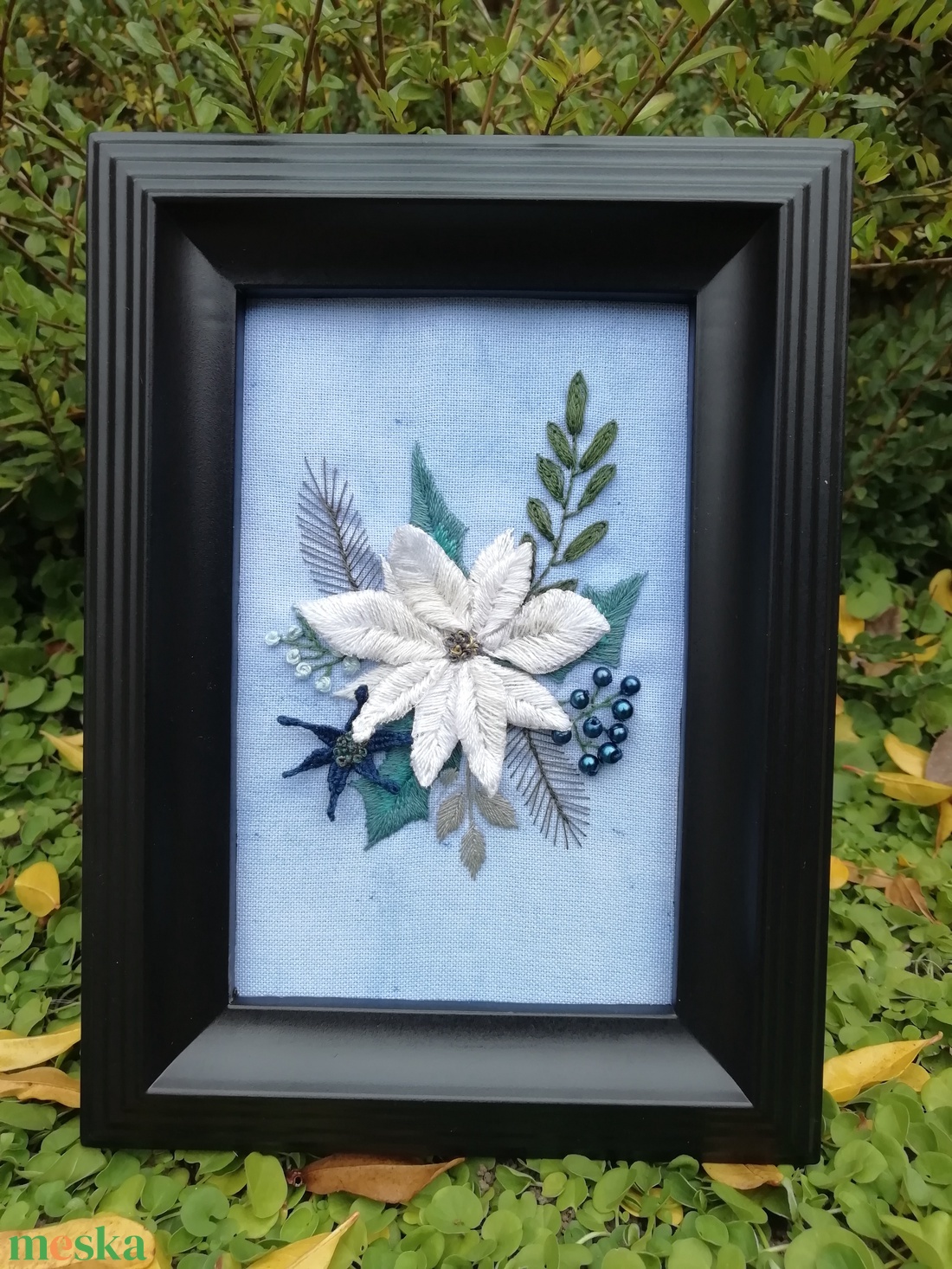 Különleges hímzett kép - karácsony - karácsonyi lakásdekoráció - karácsonyi lakásdíszek - Meska.hu