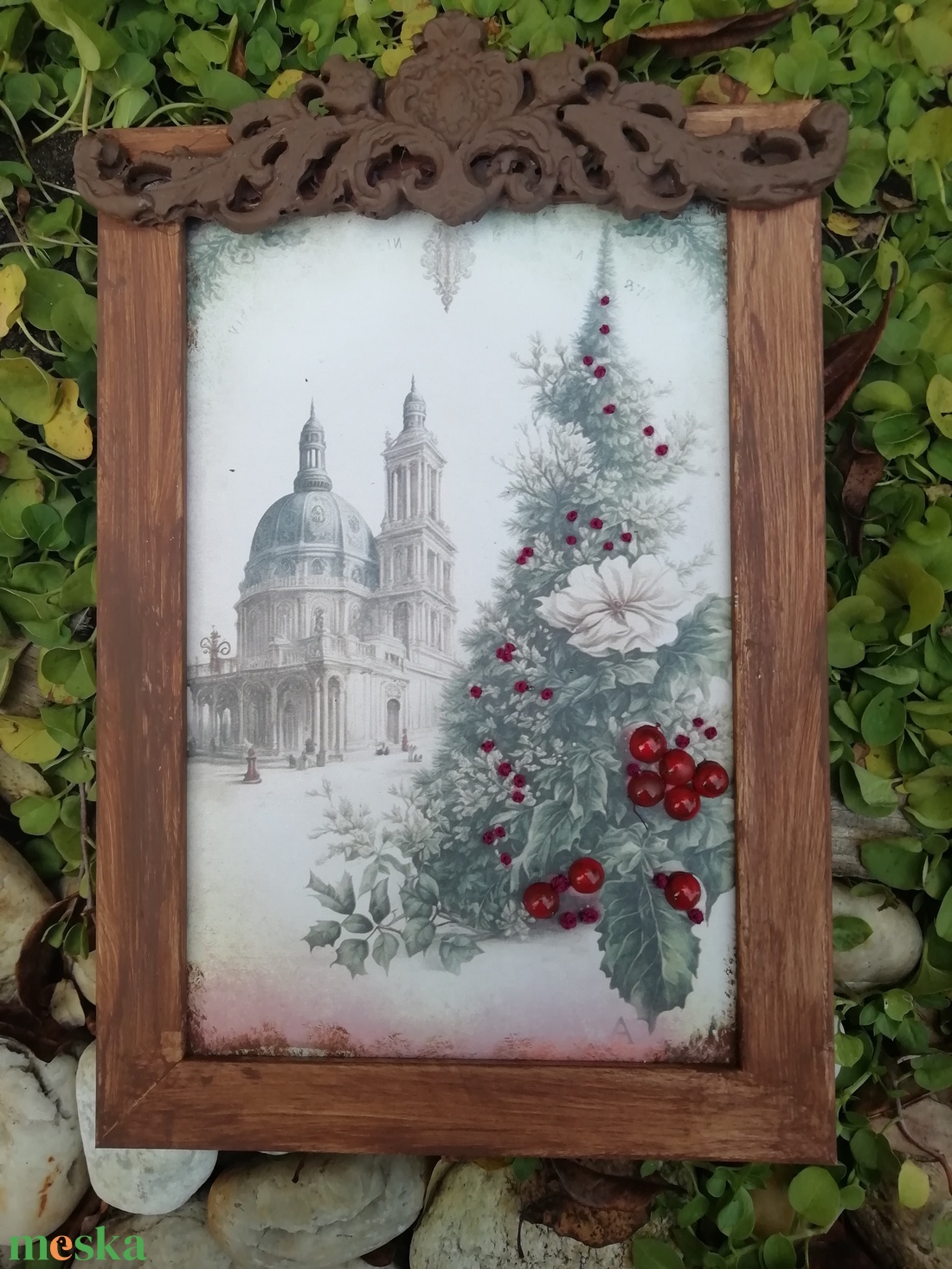 Különleges hímzett kép - karácsony - karácsonyi lakásdekoráció - karácsonyi lakásdíszek - Meska.hu