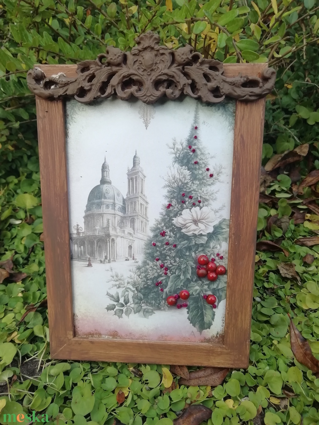 Különleges hímzett kép - karácsony - karácsonyi lakásdekoráció - karácsonyi lakásdíszek - Meska.hu