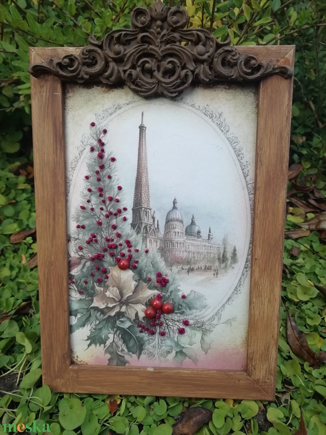 Különleges hímzett kép - karácsony - karácsonyi lakásdekoráció - karácsonyi lakásdíszek - Meska.hu