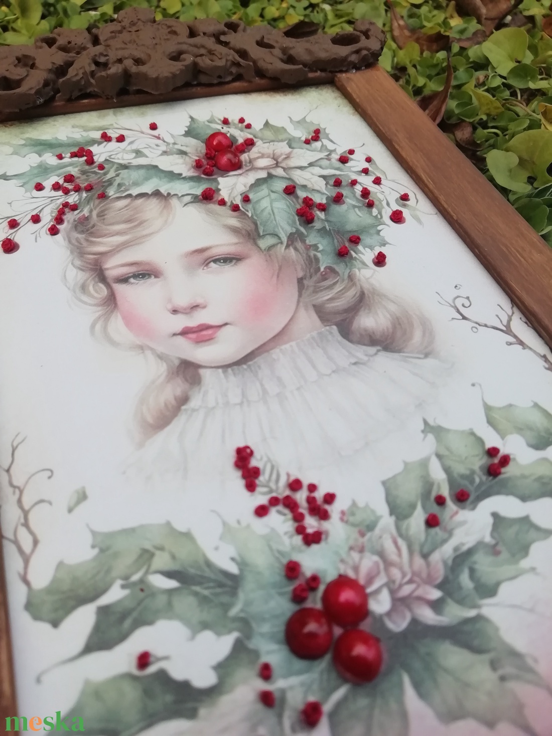 Különleges hímzett kép - karácsony - karácsonyi lakásdekoráció - karácsonyi lakásdíszek - Meska.hu