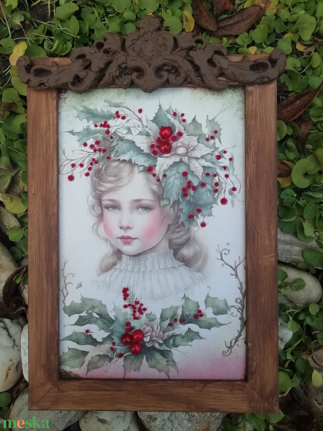 Különleges hímzett kép - karácsony - karácsonyi lakásdekoráció - karácsonyi lakásdíszek - Meska.hu