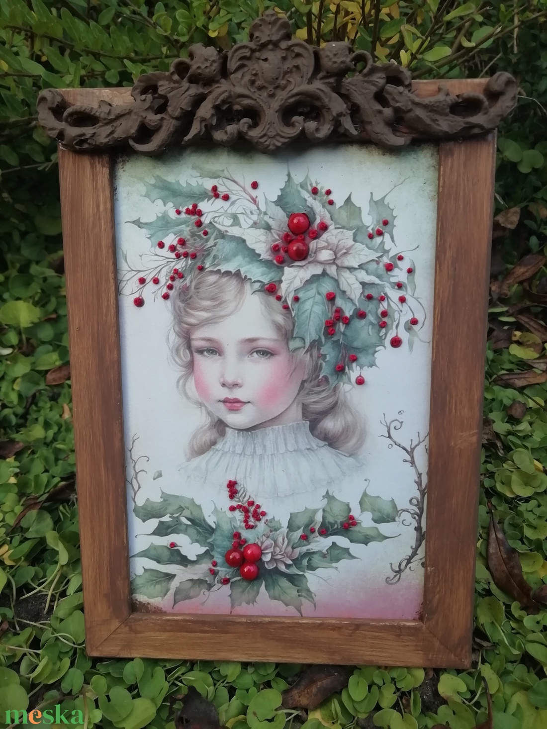 Különleges hímzett kép - karácsony - karácsonyi lakásdekoráció - karácsonyi lakásdíszek - Meska.hu