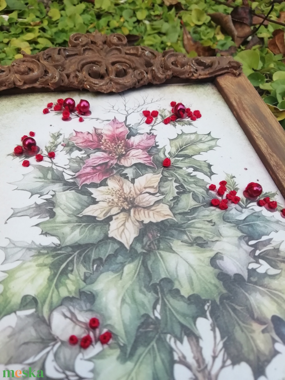 Különleges hímzett kép - karácsony - karácsonyi lakásdekoráció - karácsonyi lakásdíszek - Meska.hu