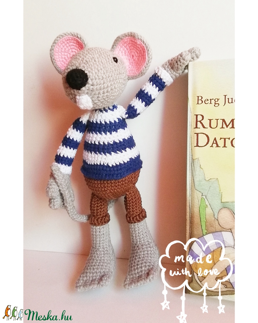 Rumini horgolt kisegér - horgolt amigurumi - játék & sport - plüssállat & játékfigura - egér - Meska.hu