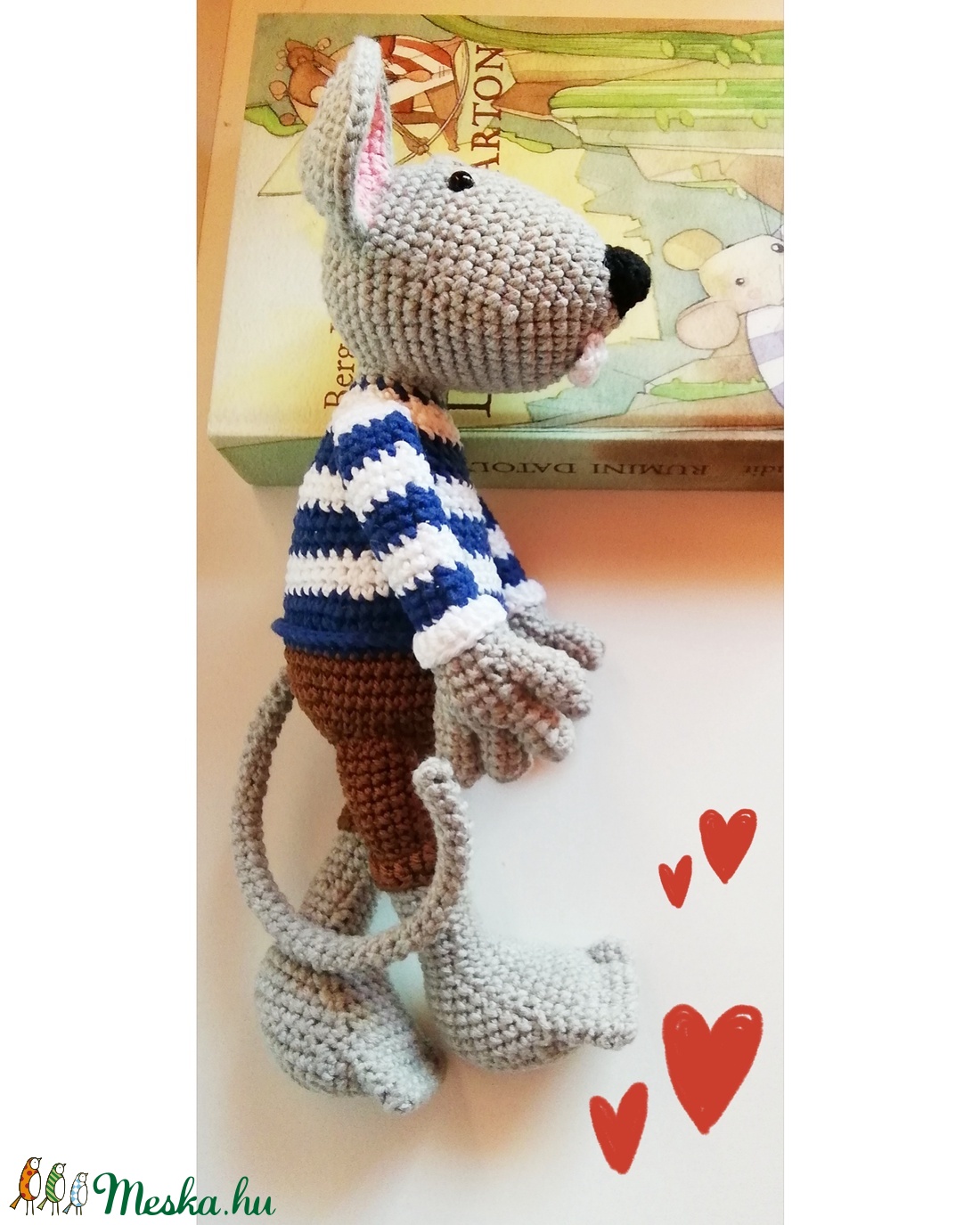 Rumini horgolt kisegér - horgolt amigurumi - játék & sport - plüssállat & játékfigura - egér - Meska.hu