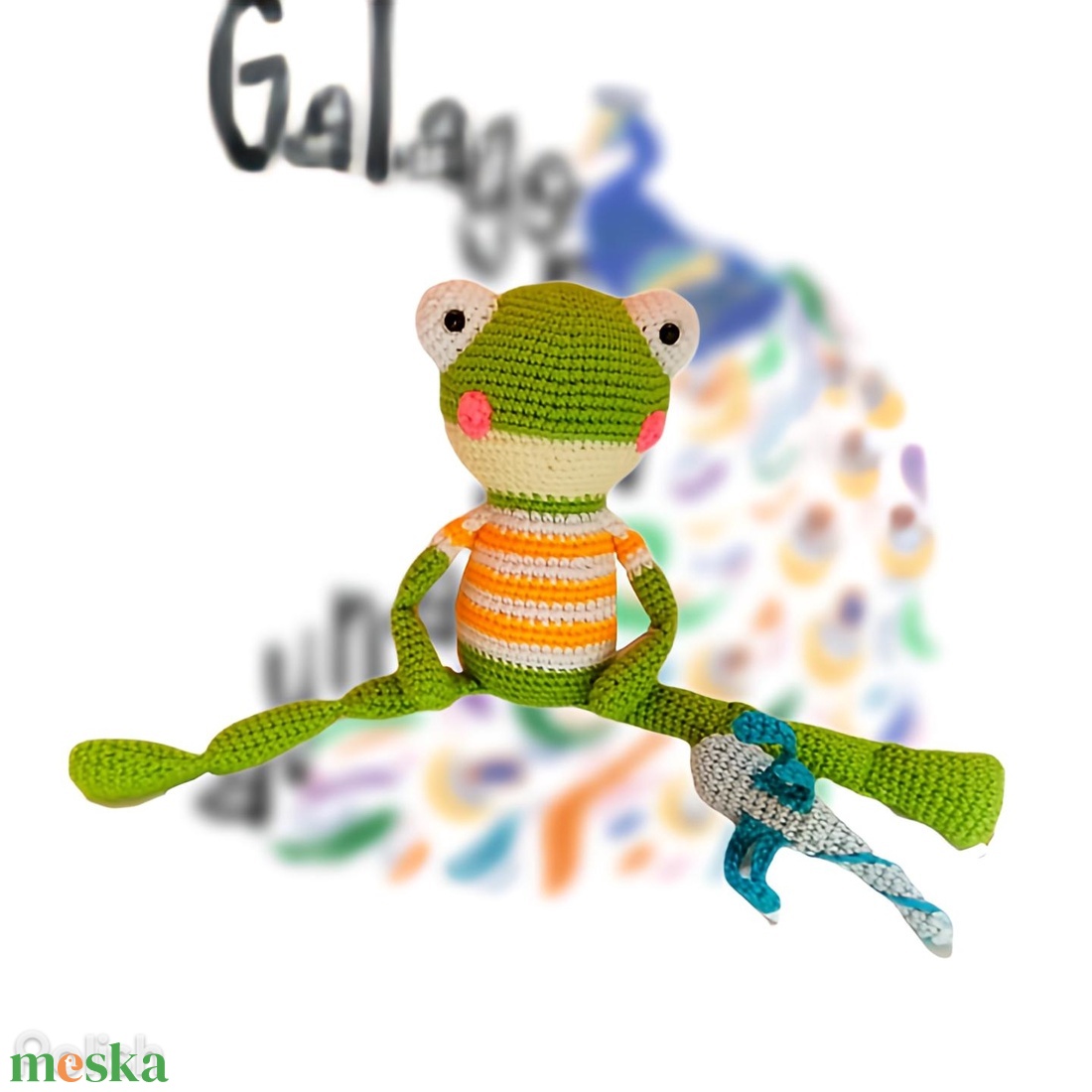 Sheldon a cuki béka - horgolt amigurumi - játék & sport - plüssállat & játékfigura - béka - Meska.hu