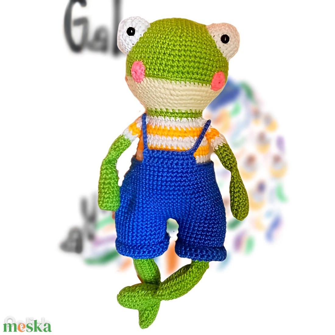 Sheldon a cuki béka - horgolt amigurumi - játék & sport - plüssállat & játékfigura - béka - Meska.hu