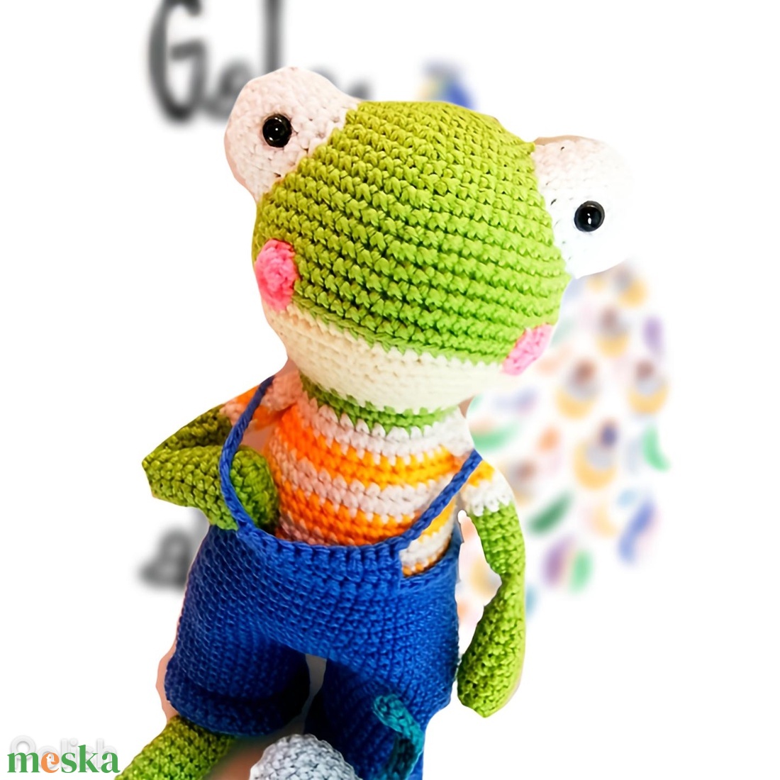 Sheldon a cuki béka - horgolt amigurumi - játék & sport - plüssállat & játékfigura - béka - Meska.hu