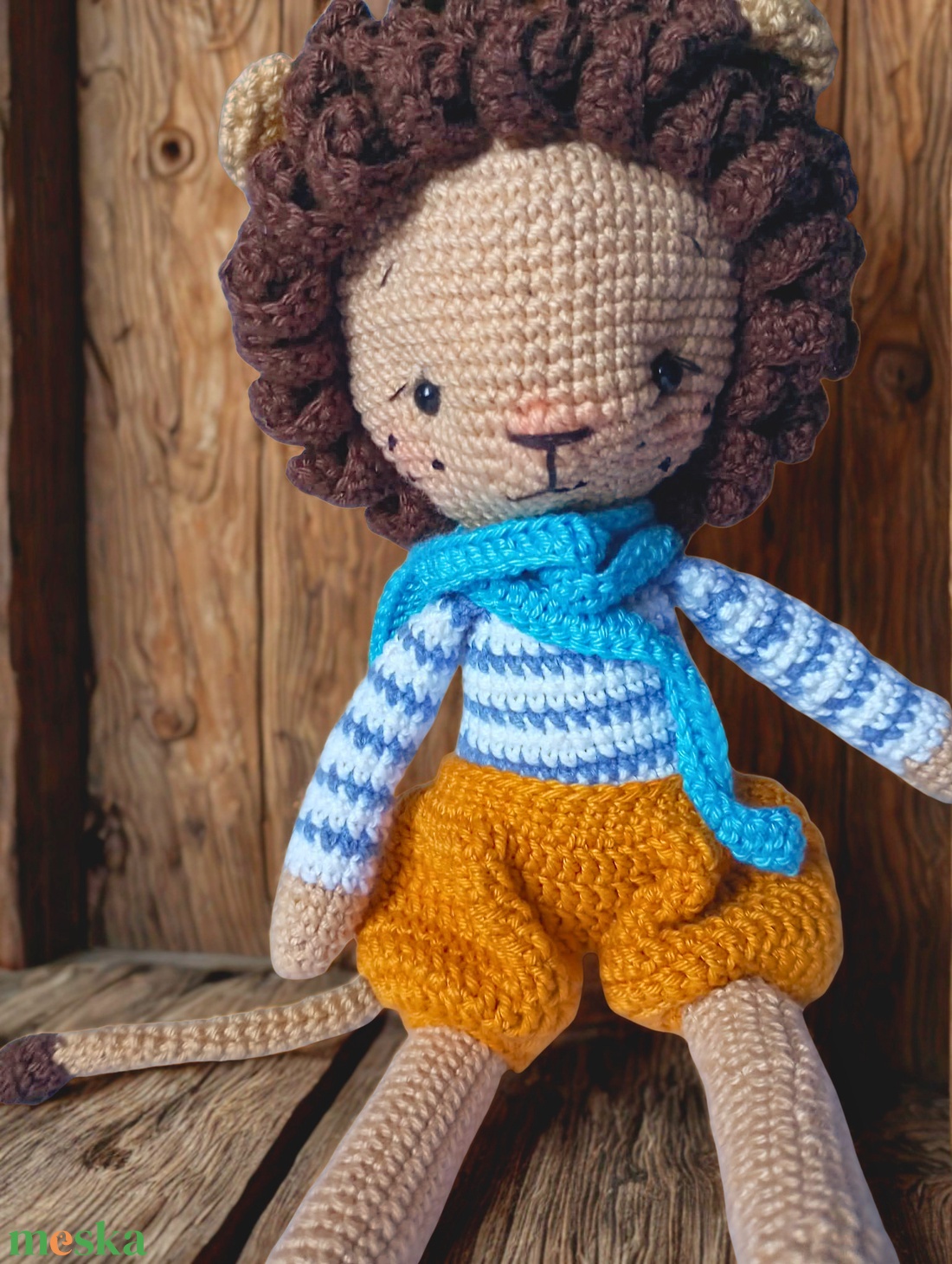 Roar királyfi � Prémium horgolt amigurumi oroszlán (28-29 cm) - játék & sport - plüssállat & játékfigura - oroszlán - Meska.hu