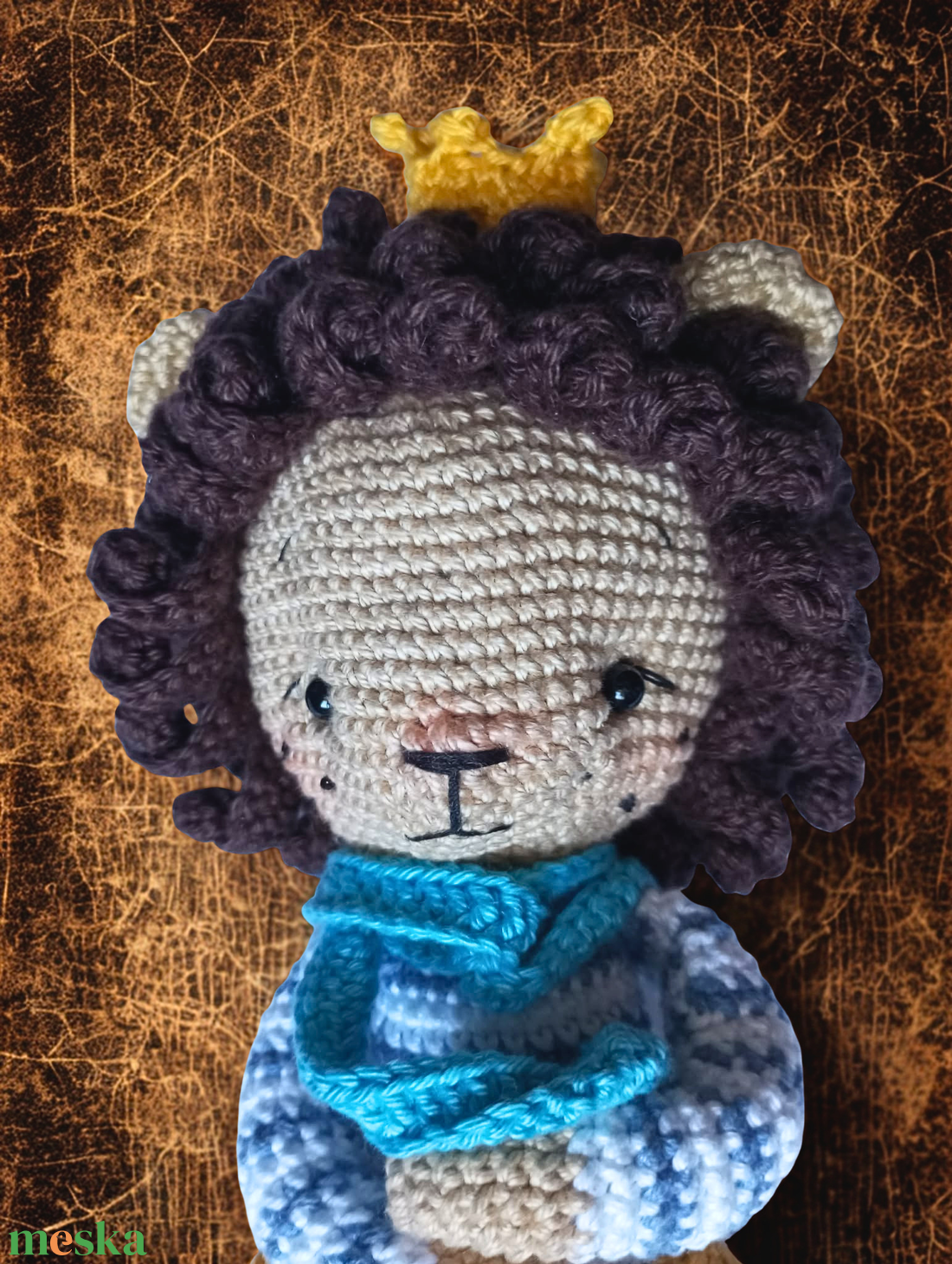 Roar királyfi � Prémium horgolt amigurumi oroszlán (28-29 cm) - játék & sport - plüssállat & játékfigura - oroszlán - Meska.hu