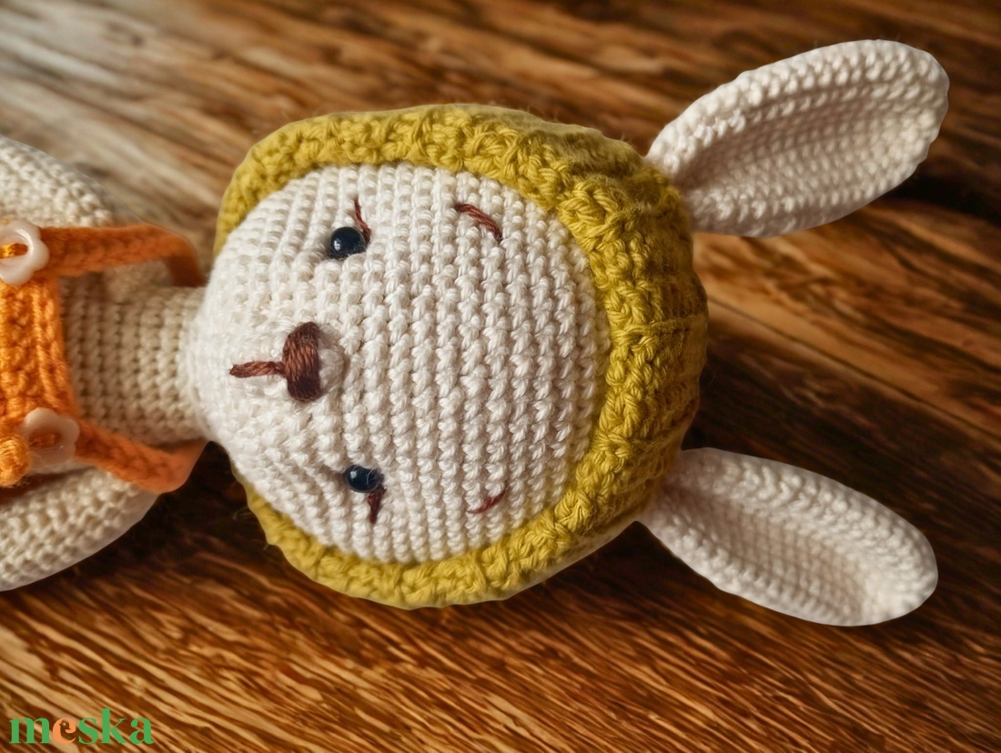 Hoppy nyuszi � PréMIUM horgolt nyuszifiú forgatható fejjel, cuki őszi ruhában (24 cm) - játék & sport - plüssállat & játékfigura - nyuszi - Meska.hu