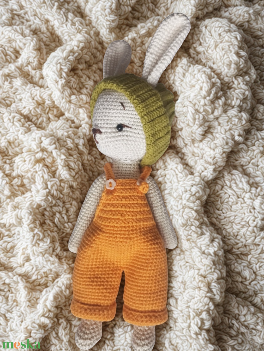 Hoppy nyuszi � PréMIUM horgolt nyuszifiú forgatható fejjel, cuki őszi ruhában (24 cm) - játék & sport - plüssállat & játékfigura - nyuszi - Meska.hu