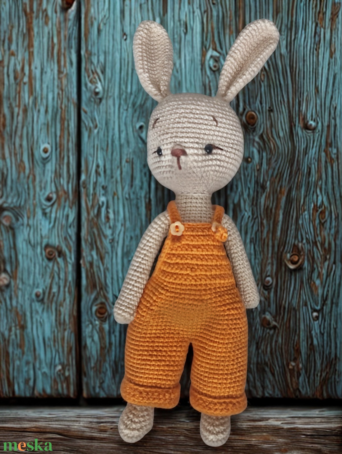 Hoppy nyuszi � PréMIUM horgolt nyuszifiú forgatható fejjel, cuki őszi ruhában (24 cm) - játék & sport - plüssállat & játékfigura - nyuszi - Meska.hu