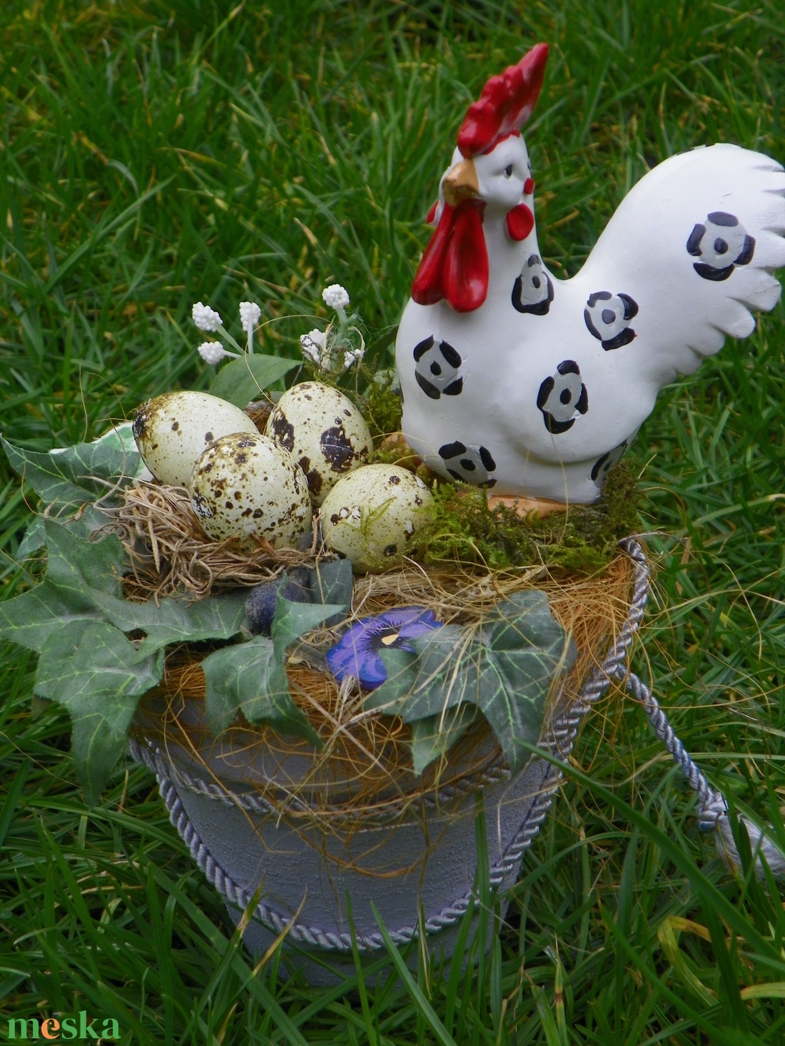 Húsvéti,nyuszis,mécseses,kakasos asztaldíszek - otthon & életmód - dekoráció - asztal és polc dekoráció - asztaldísz - Meska.hu
