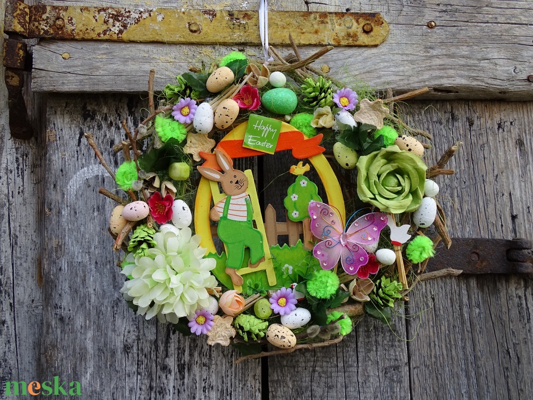 Happy Easter színes,nyuszis.tavaszi,húsvéti ajtódísz,kopogtató,koszorú (nagy méret) - otthon & életmód - dekoráció - ajtó- és ablak dekoráció - ajtódísz & kopogtató - Meska.hu Happy Easter színes,nyuszis.tavaszi,húsvéti ajtódísz,kopogtató,koszorú (nagy méret) - otthon & életmód - dekoráció - ajtó- és ablak dekoráció - ajtódísz & kopogtató - Meska.hu