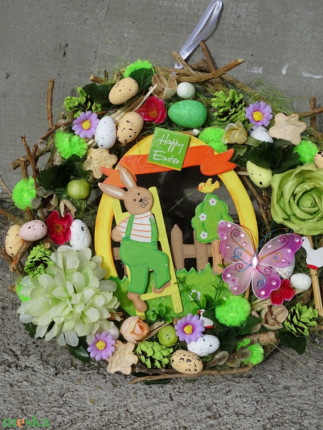 Happy Easter színes,nyuszis.tavaszi,húsvéti ajtódísz,kopogtató,koszorú (nagy méret) - otthon & életmód - dekoráció - ajtó- és ablak dekoráció - ajtódísz & kopogtató - Meska.hu Happy Easter színes,nyuszis.tavaszi,húsvéti ajtódísz,kopogtató,koszorú (nagy méret) - otthon & életmód - dekoráció - ajtó- és ablak dekoráció - ajtódísz & kopogtató - Meska.hu