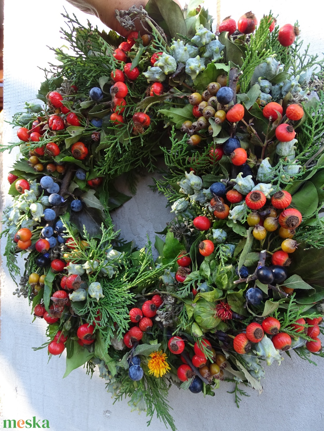 Csipkebogyó álom -ajtódísz,koszorú,kopogtató - otthon & életmód - dekoráció - Meska.hu