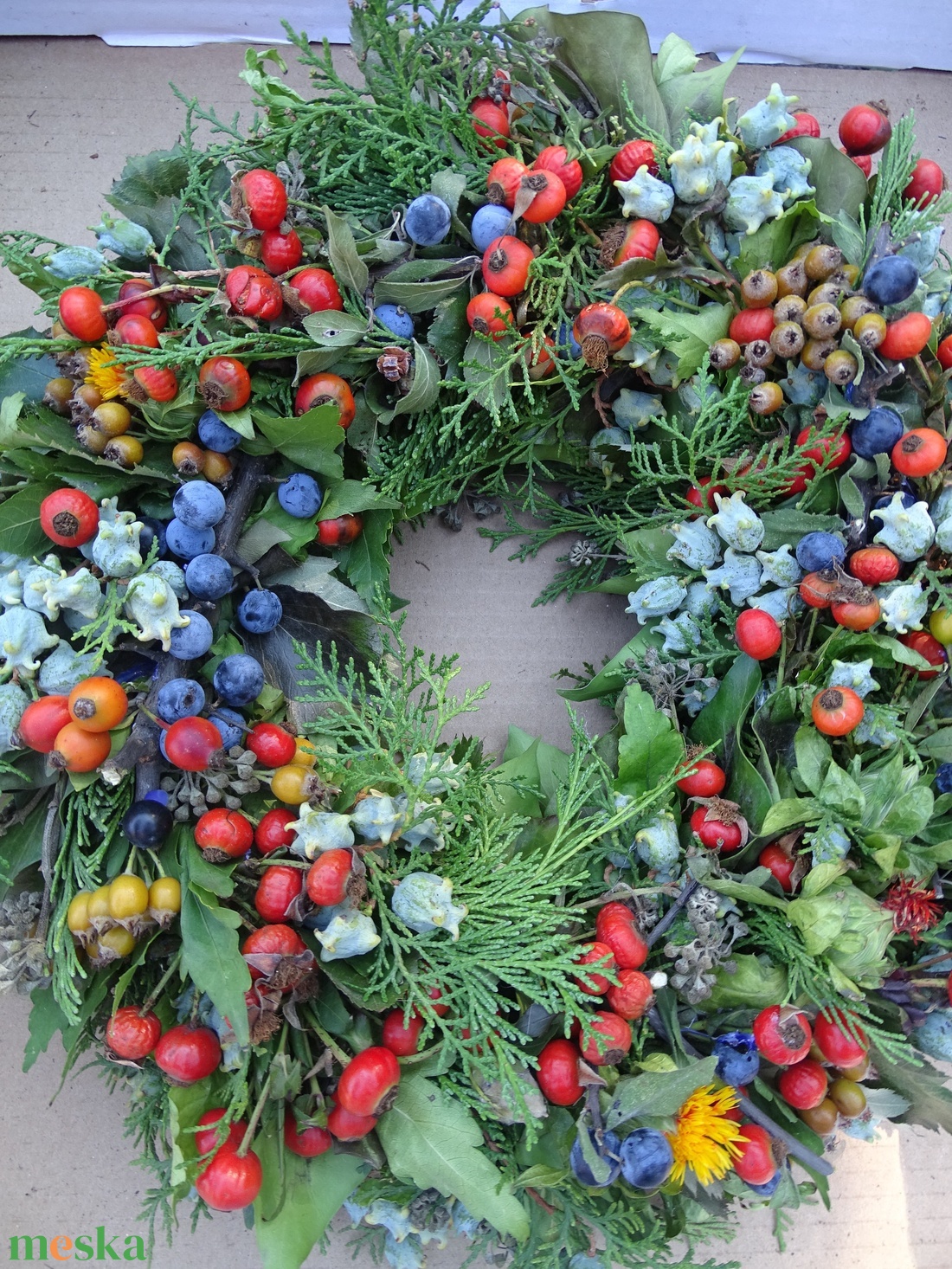 Csipkebogyó álom -ajtódísz,koszorú,kopogtató - otthon & életmód - dekoráció - Meska.hu