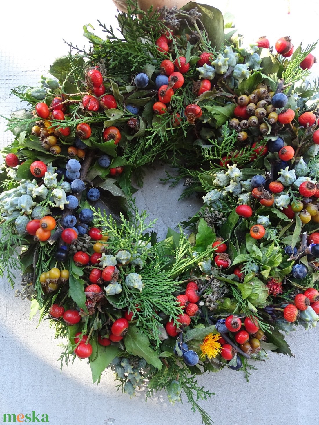 Csipkebogyó álom -ajtódísz,koszorú,kopogtató - otthon & életmód - dekoráció - Meska.hu