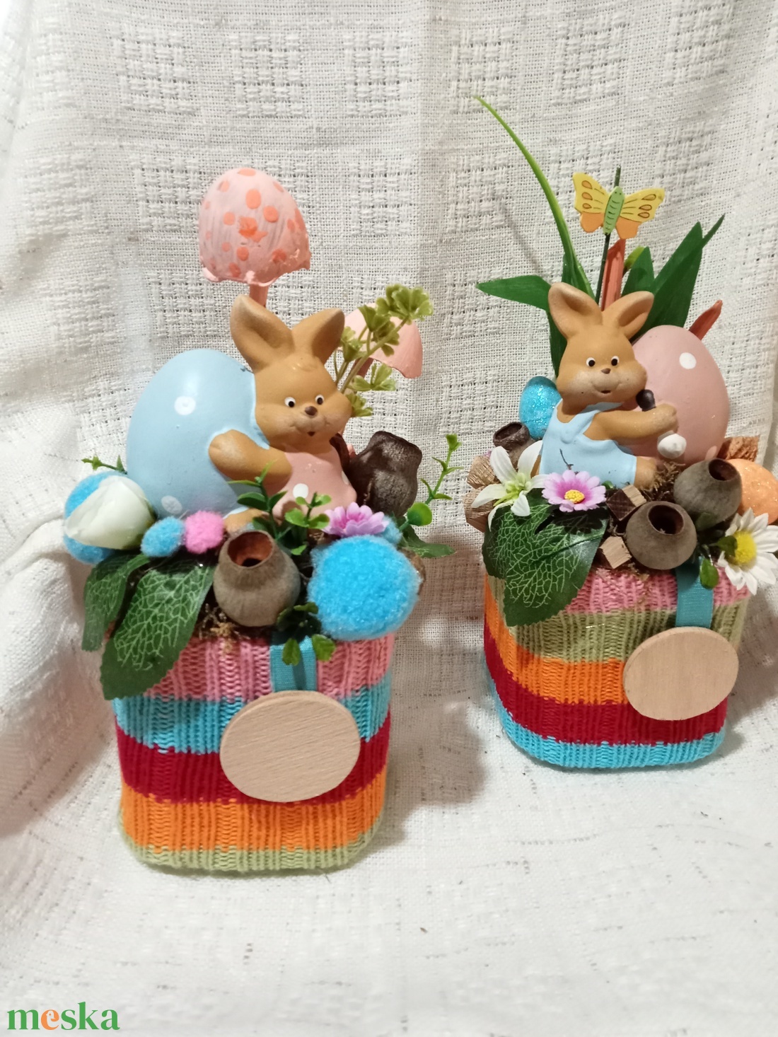 Húsvéti nyuszi, színes asztaldisz, lakásdekoráció  - otthon & életmód - dekoráció - asztal és polc dekoráció - asztaldísz - Meska.hu